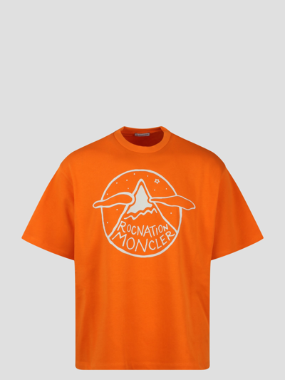 Shop Moncler Genius Ss Over Crop T-shirt In Yellow & Orange