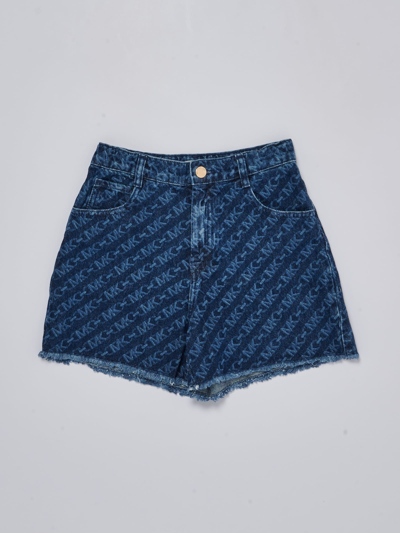 Shop Michael Kors Denim Shorts Shorts In Denim Chiaro