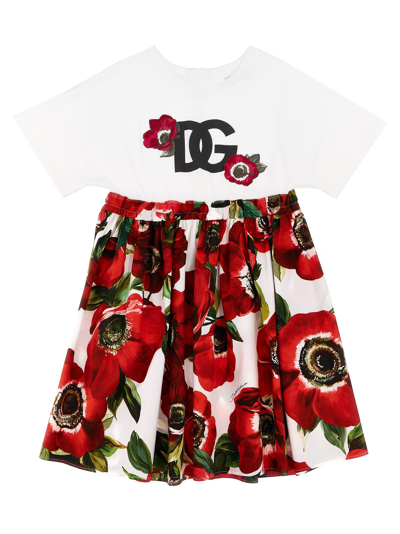 Shop Dolce & Gabbana Poppy Print Dress In Multicolor