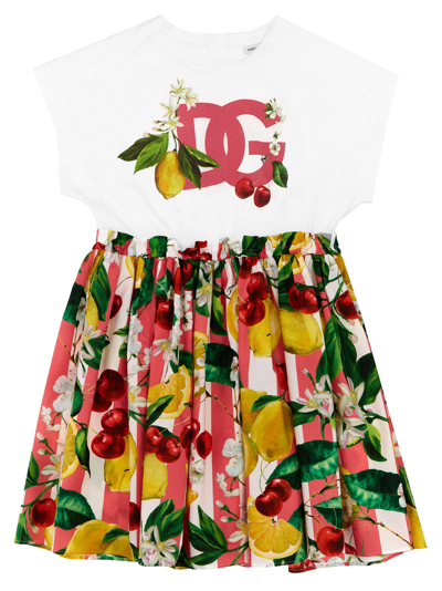 Shop Dolce & Gabbana Fruit Print Dress In Multicolor