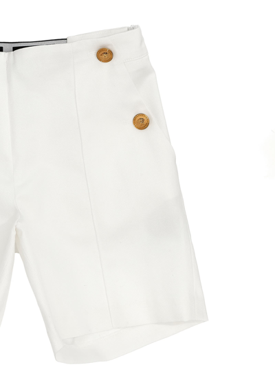 Shop Versace Gabardine Shorts In White