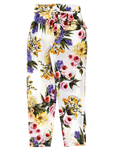 Shop Dolce & Gabbana Floral Print Trousers In Multicolor