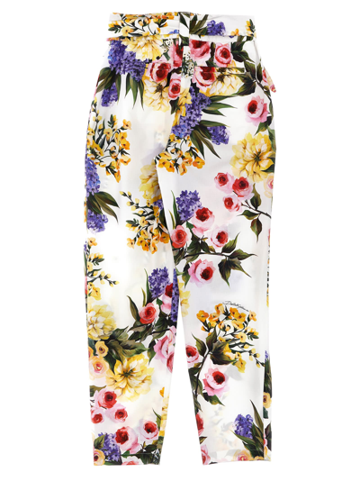 Dolce & Gabbana Floral Print Trousers In Multicolor