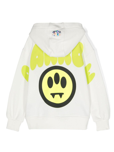 Shop Barrow White Hoodie With Front And Back Logo