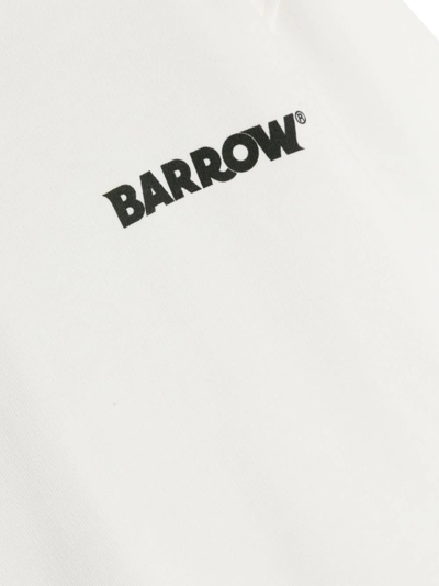 Shop Barrow White Hoodie With Front And Back Logo
