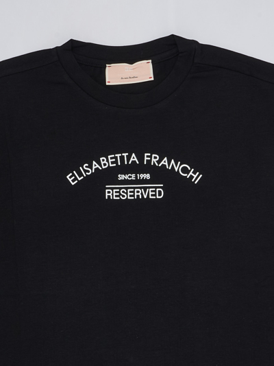 Shop Elisabetta Franchi T-shirt Oversize T-shirt In Nero-avorio