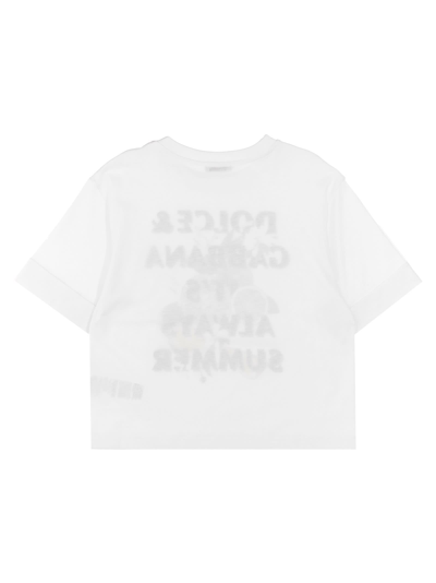 Dolce & Gabbana Glitter Print T-shirt In White