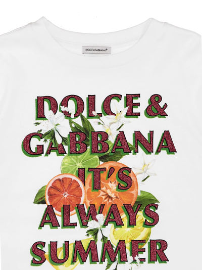 Dolce & Gabbana Glitter Print T-shirt In White