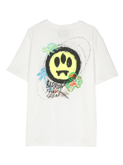 Shop Barrow White T-shirt With Logo And Graphics