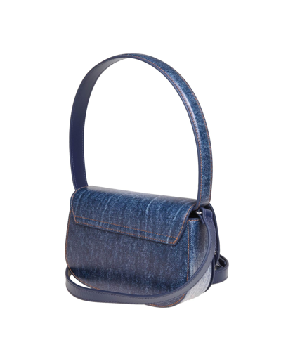 Shop Diesel 1dr Shoulder Bag In Jeans Color Leathe In Light Blue