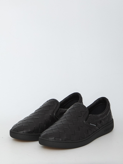Bottega Veneta Black Calf Leather Sawyer Slip On Sneaker
