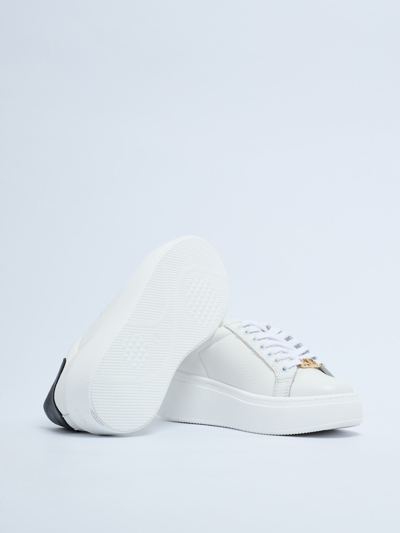 Shop Twinset Fabric Sneaker In Bianco-nero