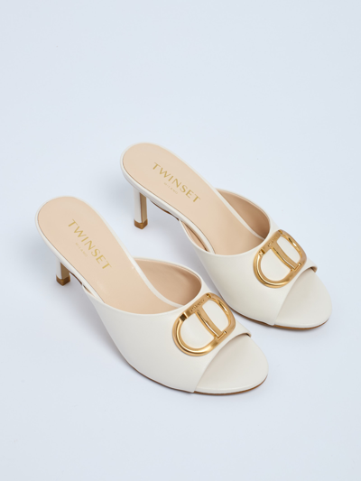 Shop Twinset Fabric Sandal In Neve