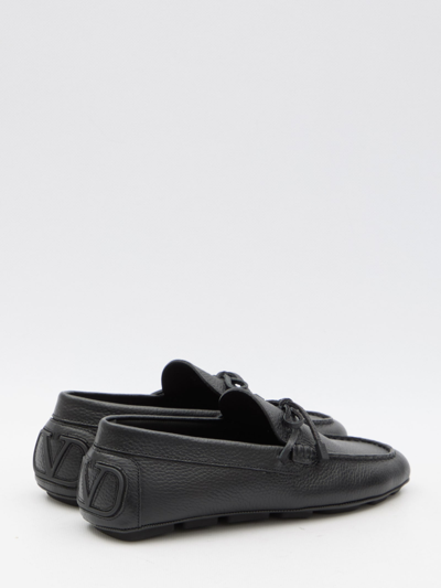 Shop Valentino Vlogo Signature Driving Loafers In Black
