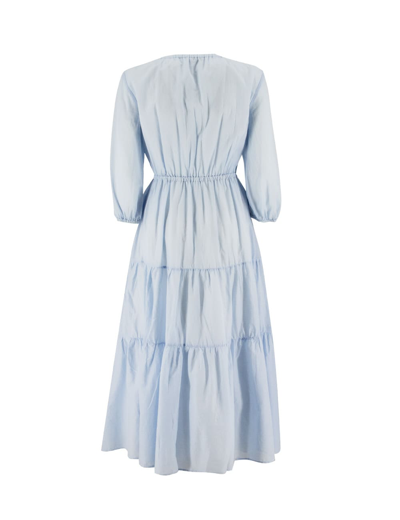 Shop Peserico Dress In Azzurro Canaletto