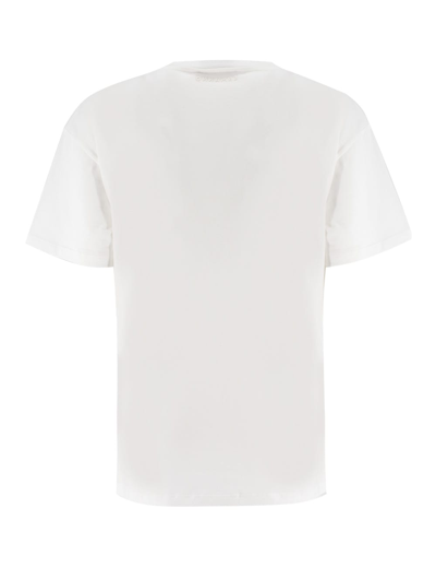 Shop Ermanno Firenze T-shirt In White/sand Desert
