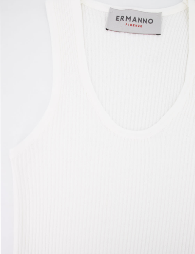 Shop Ermanno Firenze Top In Off White