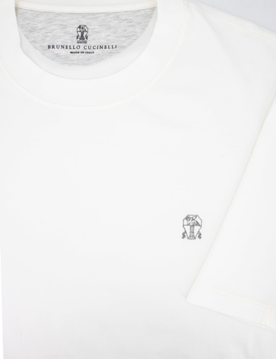 Shop Brunello Cucinelli T-shirt In Off White_grigio