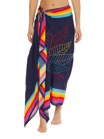 Shop Trina Turk Women's Wailea Rainbow Stripe Long Pareo In Neutral