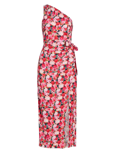 Shop Cami Nyc Women's Nanu Floral Asymmetric Dress In Hyper Blossom