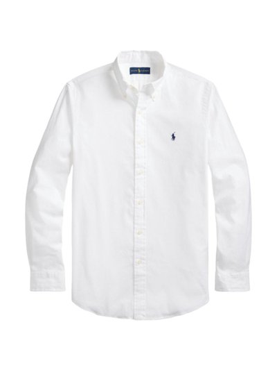 Shop Polo Ralph Lauren Men's Stretch Cotton-blend Sport Shirt In White