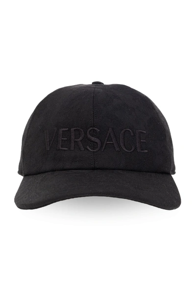 Shop Versace Baseball Cap In Black+palladium