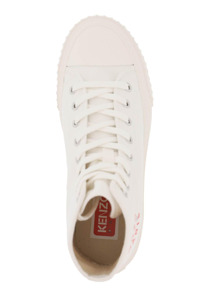 Shop Kenzo Canvas High-top Sneakers In White
