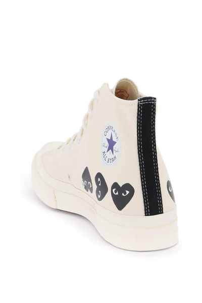 Shop Comme Des Garçons Play Multi Heart Converse X  Hi-top Sneakers In White,black