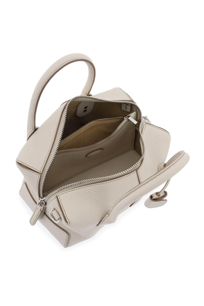 Shop Tod's Grained Leather Bowling Bag In White