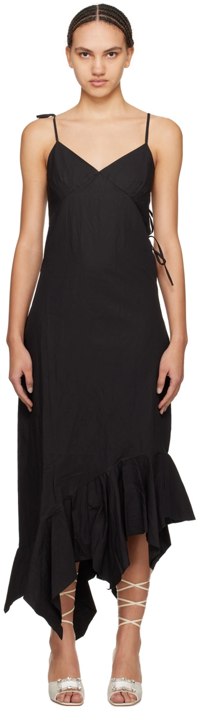 Marques' Almeida Black Self-tie Midi Dress In Black