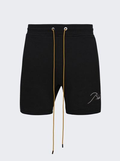 Shop Rhude Pique Shorts In Black