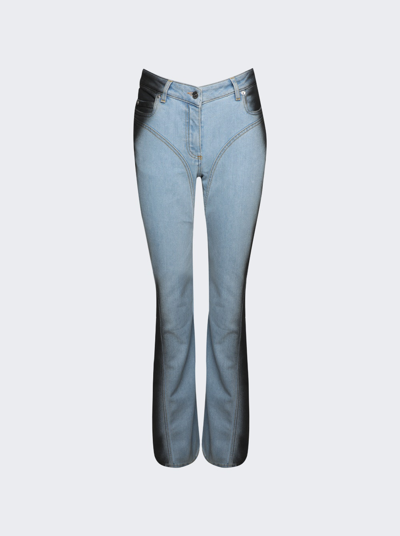 Shop Mugler Flared Jeans In Light Blue