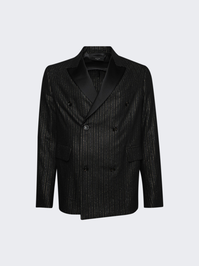 Shop Amiri Pinstripe Blazer In Black