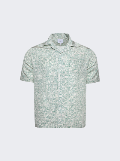 Shop Rhude Cravat Shirt In Teal And Ivory
