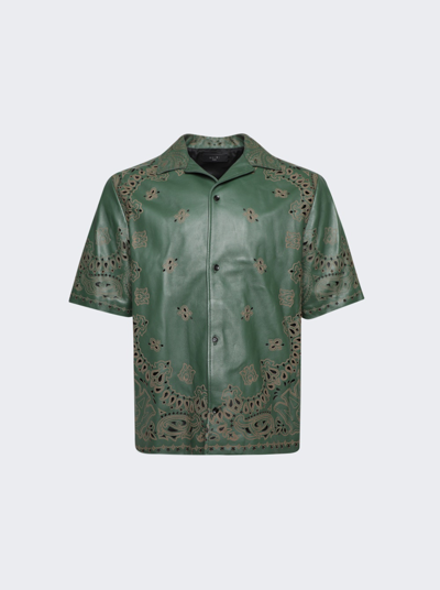 Shop Amiri Bandana Shirt In Rain Forest