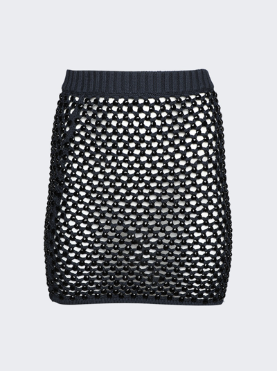 Shop Diotima Mini Skirt In Crystal Mesh In Navy