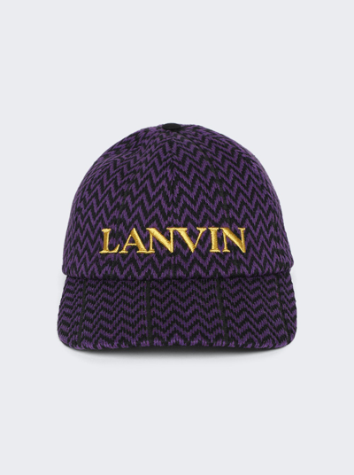 Shop Lanvin X Future Baseball Cap In Black And Purple Reign