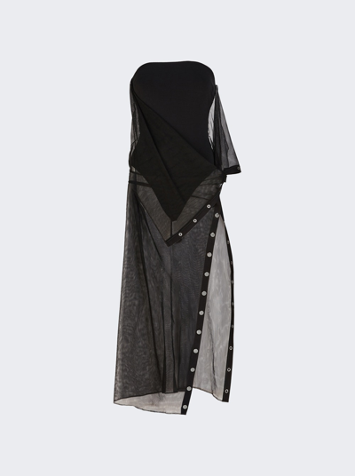 Shop Attico Sleeveless Midi Dress In Black