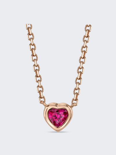 Shop Anita Ko Ruby Heart Necklace In Rose Gold