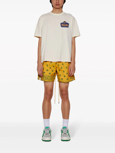 Shop Rhude Boxer Da Mare Bandana In Yellow