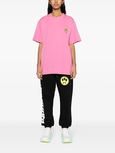 Shop Barrow T-shirt Unisex Con Motivo Volto In Pink