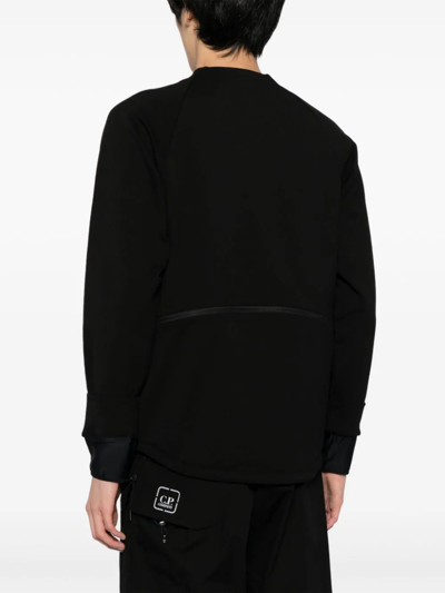 Shop C.p. Company Metropolis Series Stretch Fleece Pocket Sweatshirt In Black