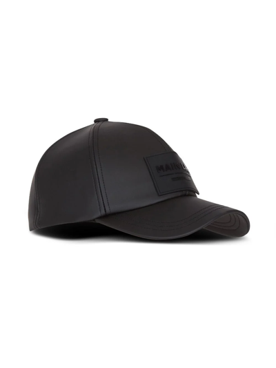 Shop Balmain Cappellino Main Lab In Black