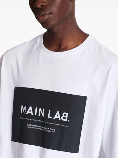Shop Balmain T-shirt Main Lab. Etichetta In White