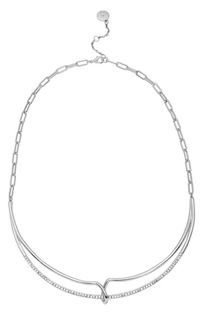 Shop Vince Camuto Layered Frontal Necklace In Silver