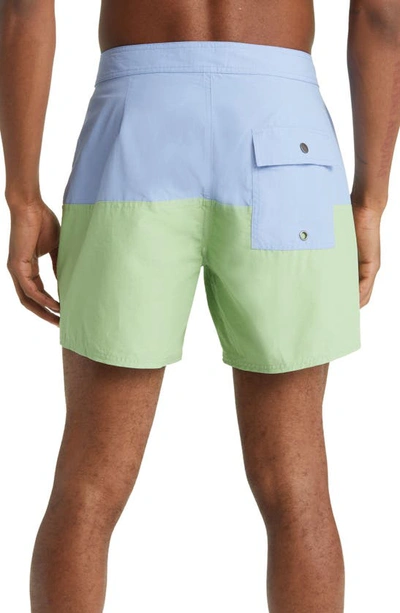 Shop Saturdays Surf Nyc Ennis Colorblock Board Shorts In Hydrangea