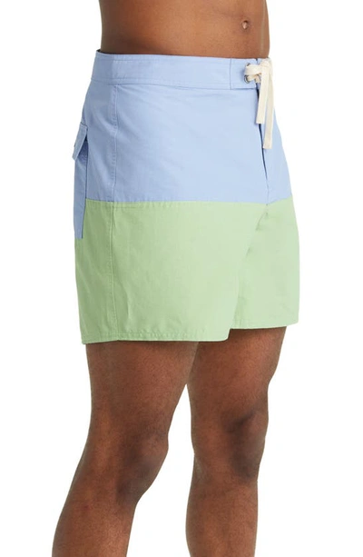 Saturdays Surf Nyc Ennis Colorblock Board Shorts In Hydrangea