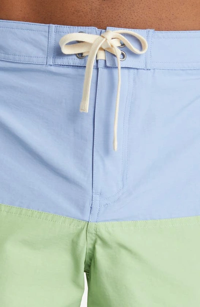 Saturdays Surf Nyc Ennis Colorblock Board Shorts In Hydrangea
