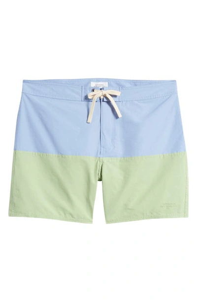 Saturdays Surf Nyc Ennis Colorblock Board Shorts In Hydrangea