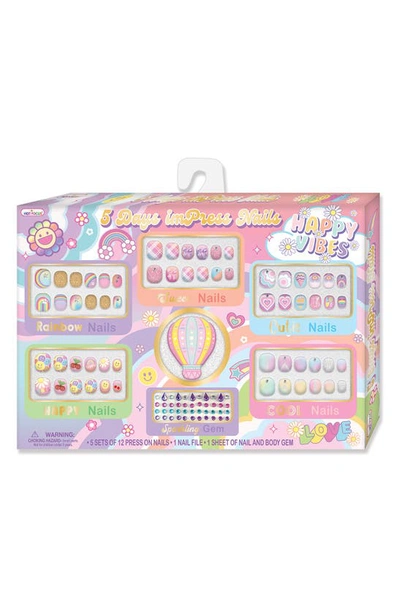 Shop Hot Focus Kids' 5 Days Impress Nails Kit In Pink Multi